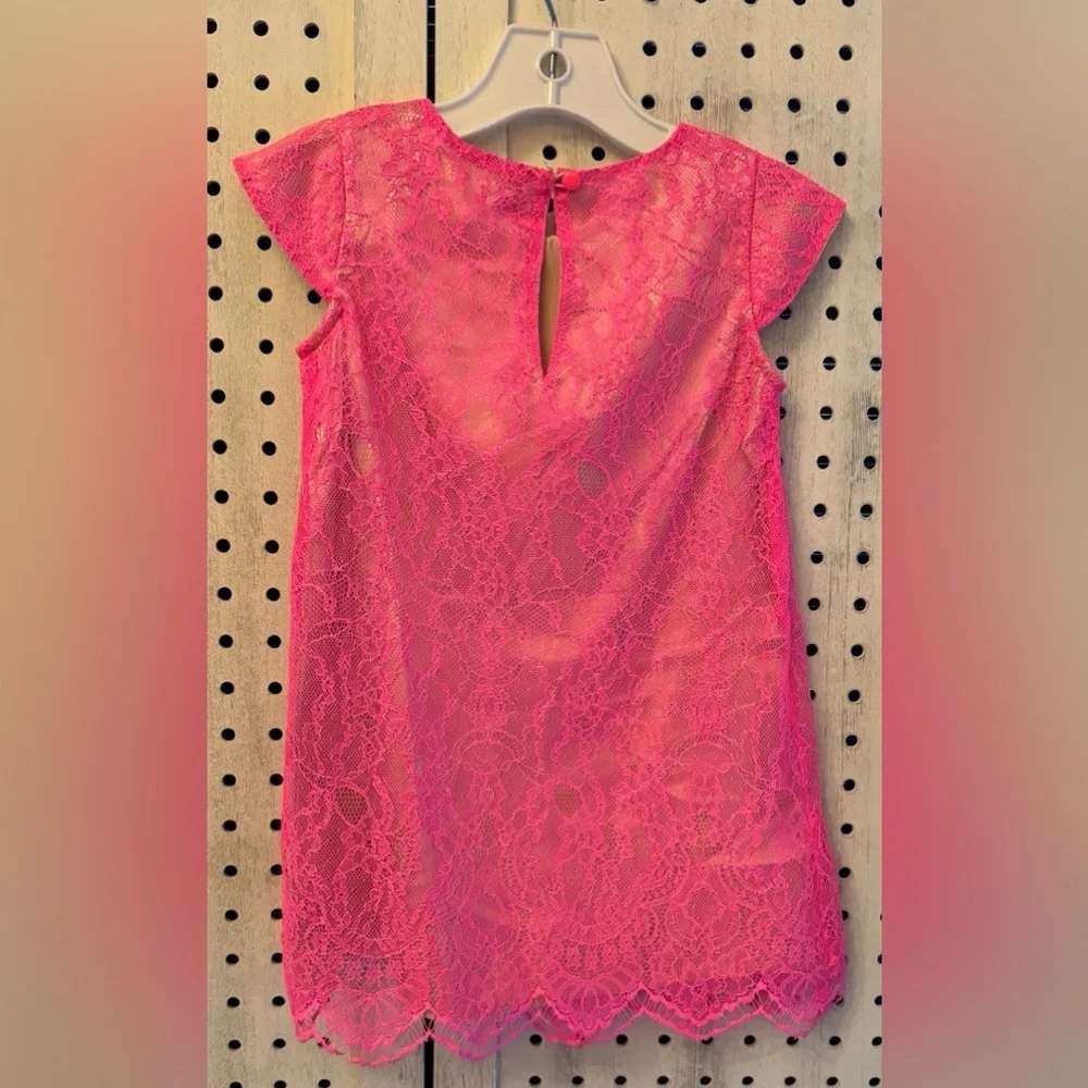 Gap Kids Hot Pink Lace Dress Girls 3T Barbiecore Party Holiday Special Occasion
